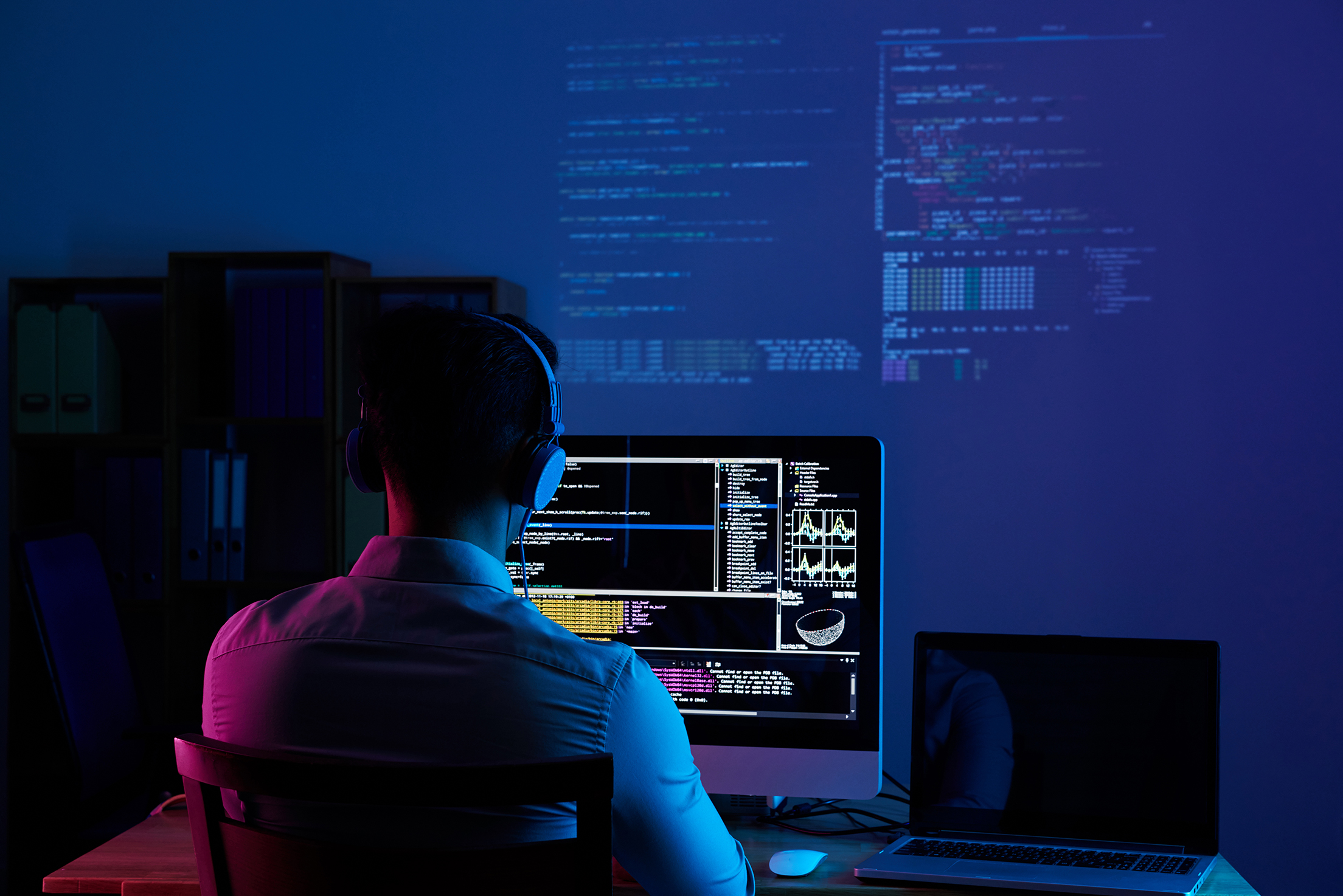 Developer at desk